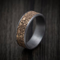 Tantalum and 14K Gold Mountain Rock Pattern Ring