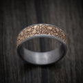 Tantalum and 14K Gold Mountain Rock Pattern Ring