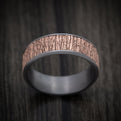 Tantalum and 14K Gold Tree Bark Pattern Ring