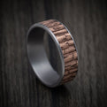 Tantalum and 14K Gold Bamboo Pattern Ring