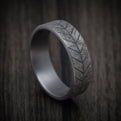 Tantalum Chevron Wood Pattern Ring