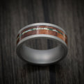 Tantalum Men's Ring with Wood and Sand Moss Inlays