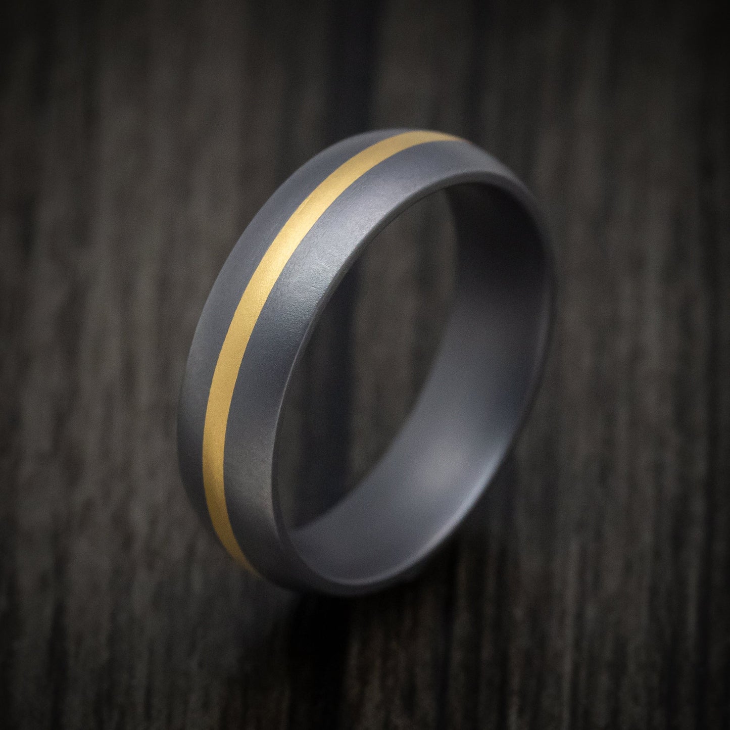 Tantalum Men's Ring with 22K Yellow Gold Inlay