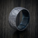 Tantalum and DiamondCast Sleeve Hammered Men's Ring Custom Made