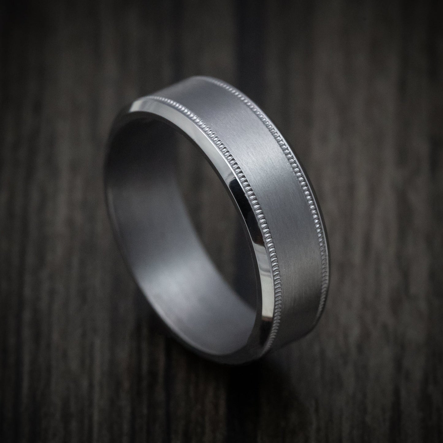 Tantalum Band with Millgrain and Satin Finish Custom Made Men's Ring