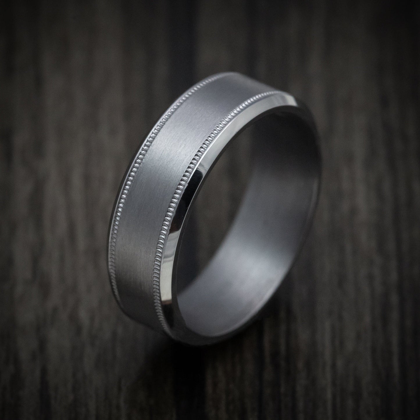 Tantalum Band with Millgrain and Satin Finish Custom Made Men's Ring