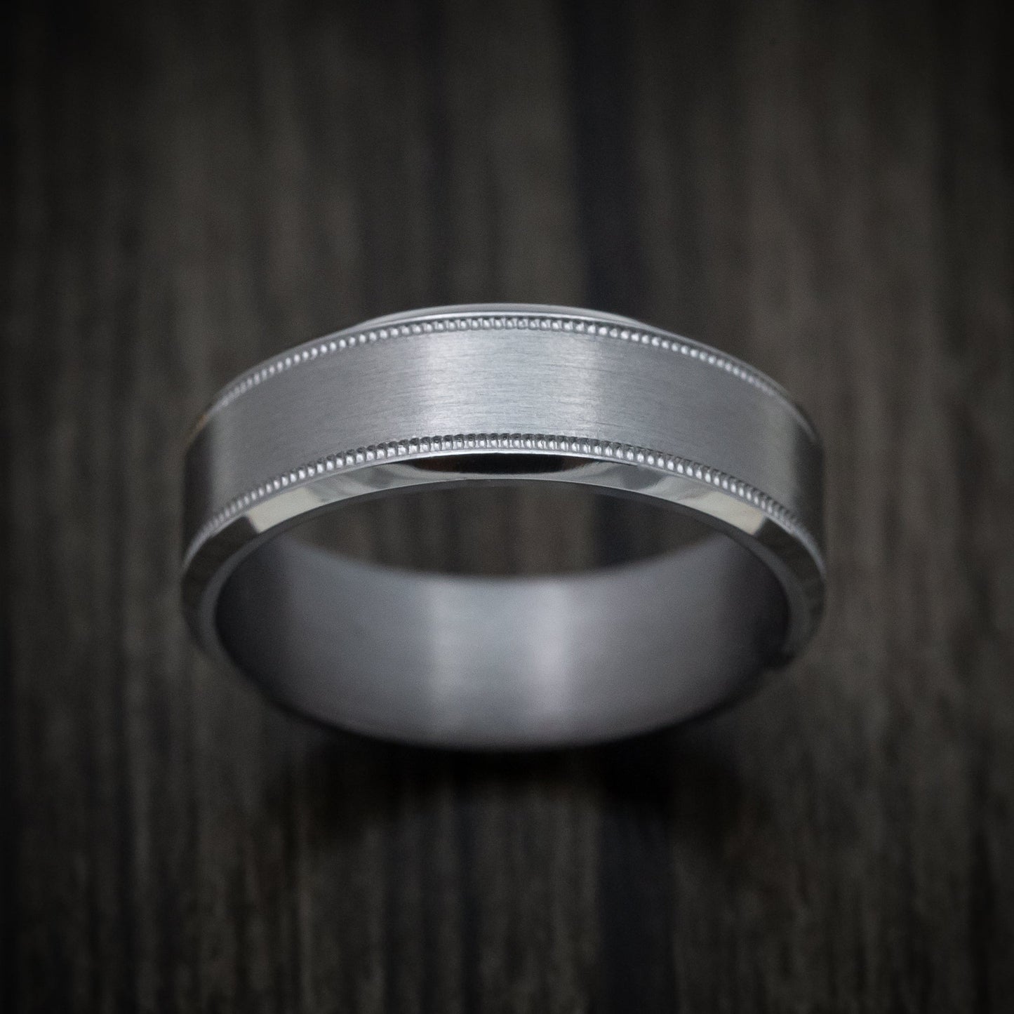 Tantalum Band with Millgrain and Satin Finish Custom Made Men's Ring