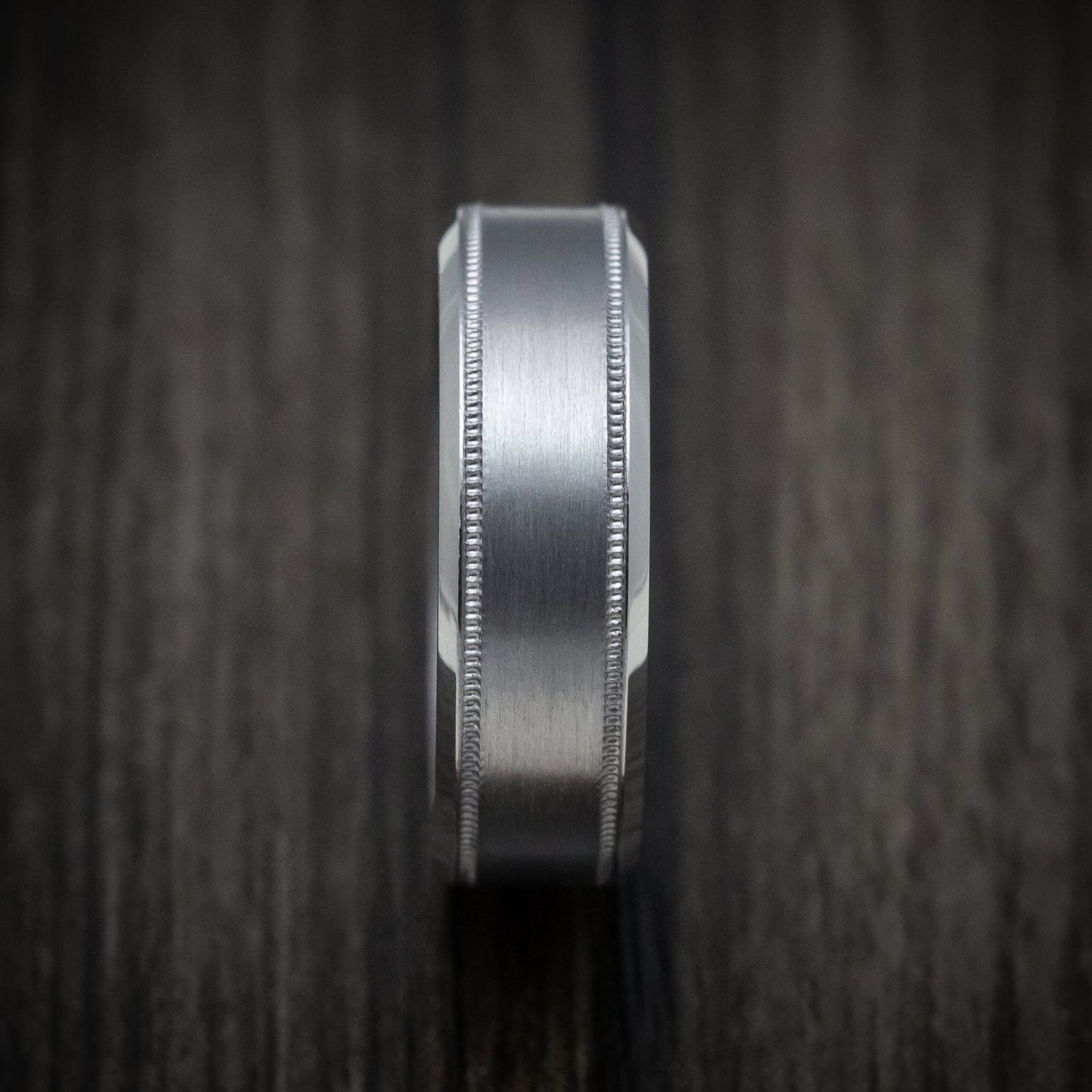 Tantalum Band with Millgrain and Satin Finish Custom Made Men's Ring