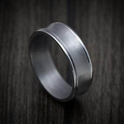 Concave Tantalum Band with Satin Finish Custom Made Men's Ring