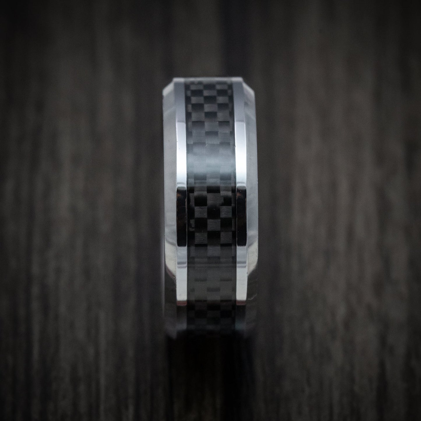 Tantalum Band with Carbon Fiber Inlay Custom Made Men's Ring