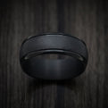 Black Tantalum Band with Distressed Finish Custom Made Men's Ring