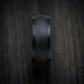 Black Tantalum Band with Distressed Finish Custom Made Men's Ring