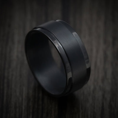 Black Tantalum Band with Satin Finish Custom Made Men's Ring