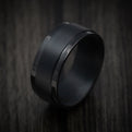 Black Tantalum Band with Satin Finish Custom Made Men's Ring