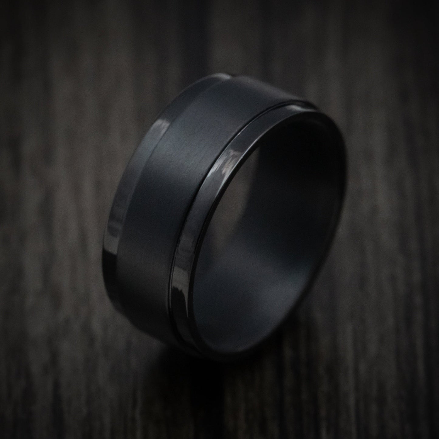 Black Tantalum Band with Satin Finish Custom Made Men's Ring