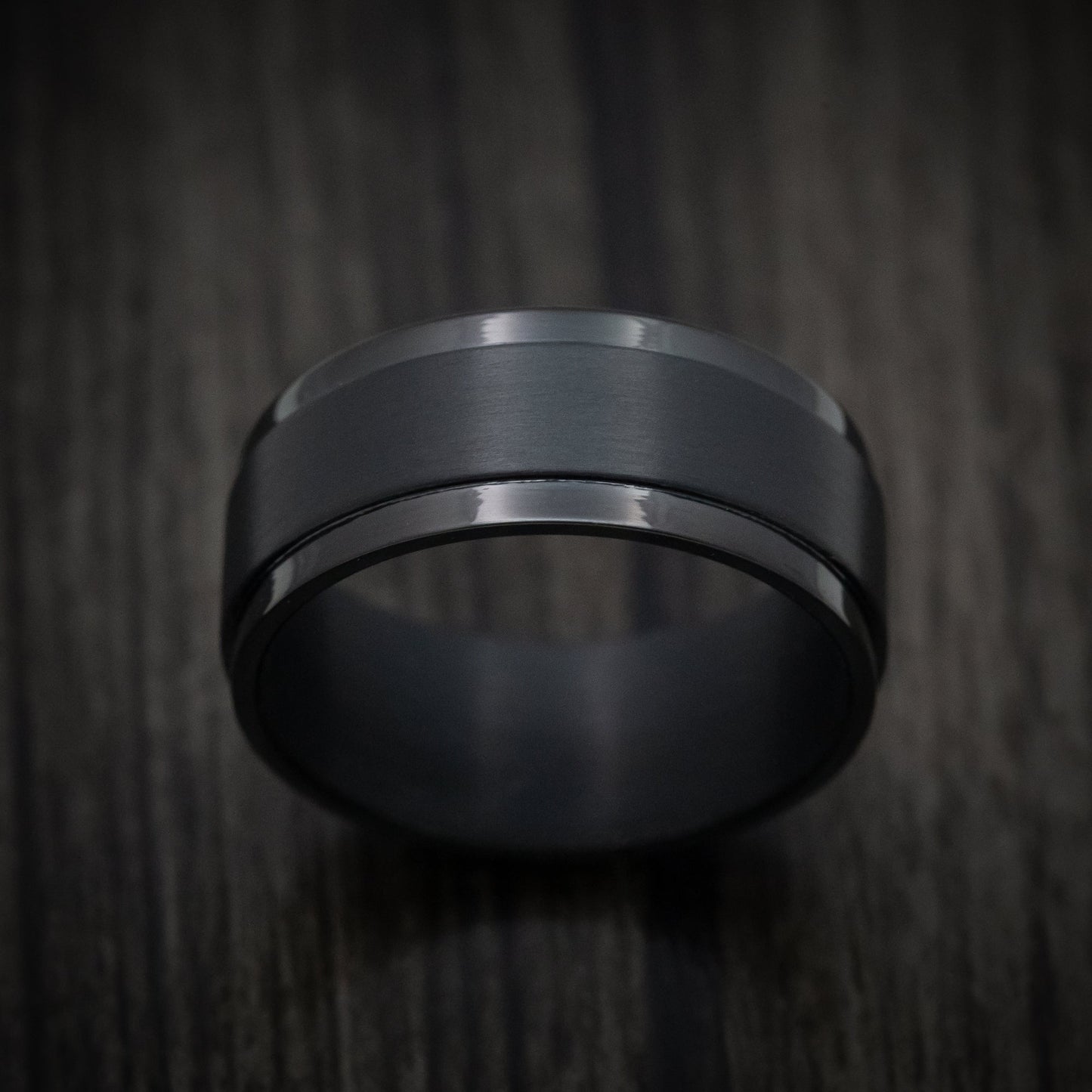 Black Tantalum Band with Satin Finish Custom Made Men's Ring