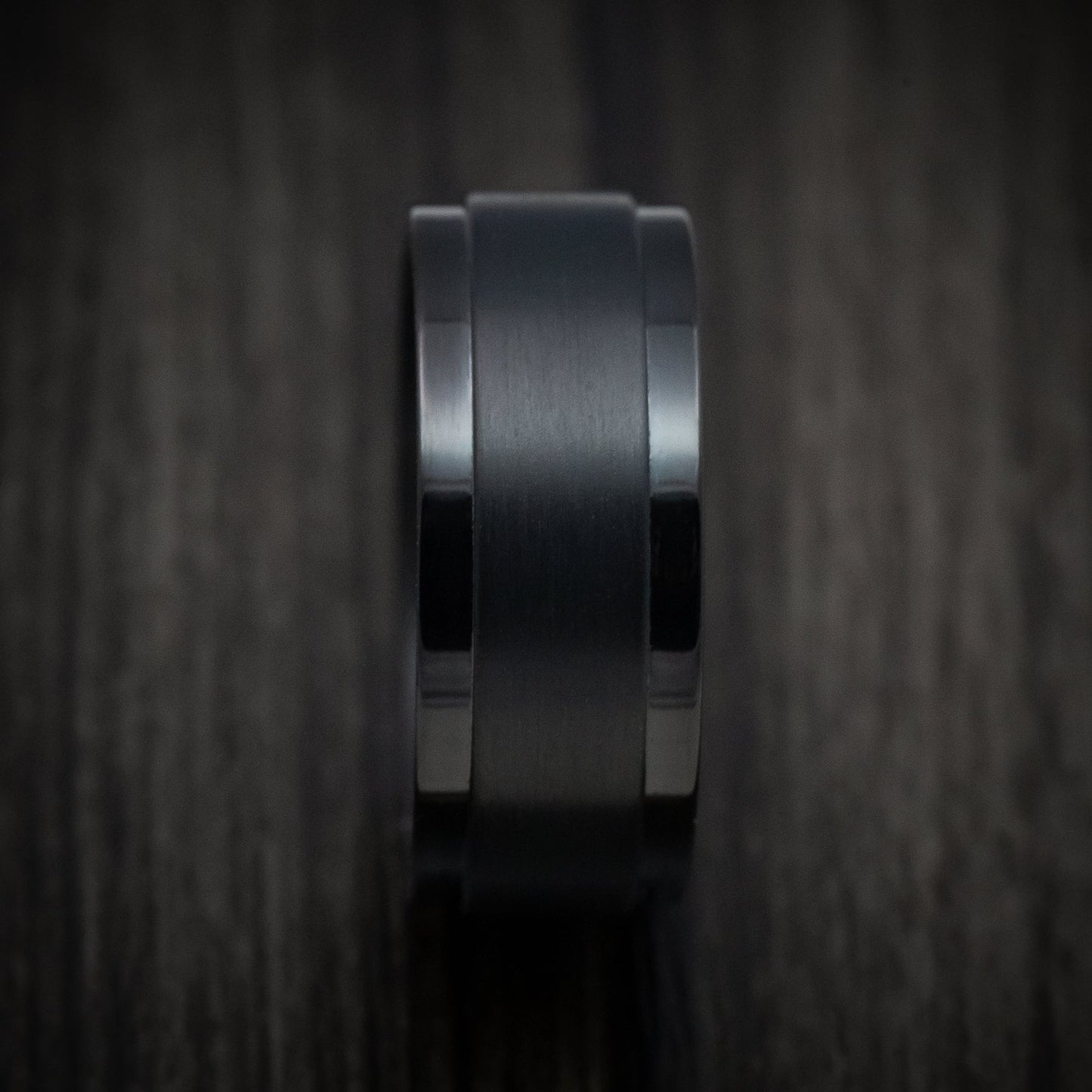 Black Tantalum Band with Satin Finish Custom Made Men's Ring