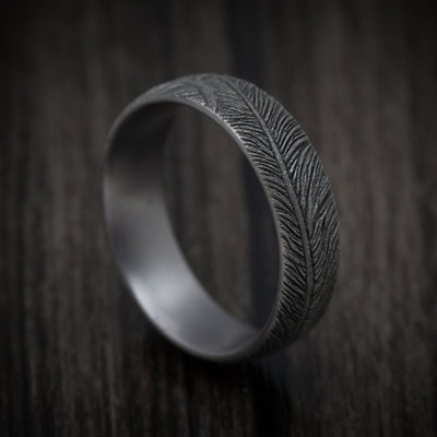 Tantalum Feather Design Men's Ring