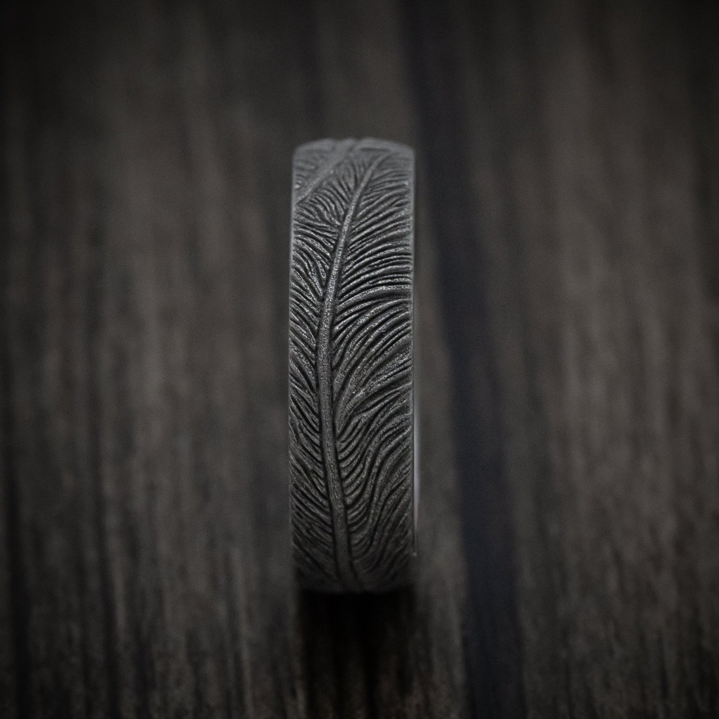 Tantalum Feather Design Men's Ring