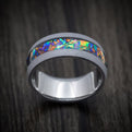 Tantalum and Dichrolam Inlay Men's Ring Custom Made Band