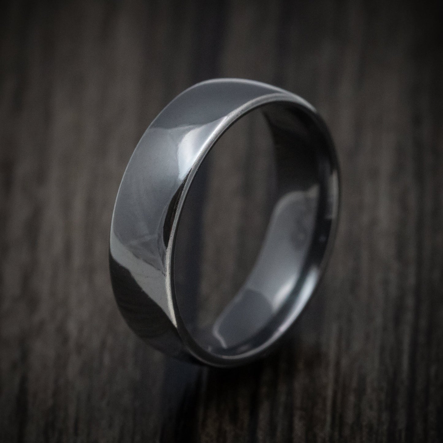 Darkened Tantalum Classic Style Men's Ring