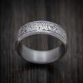 Tantalum Men's Ring with Script Style Pattern