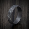 Darkened Tantalum Men's Ring with Tree Design Pattern