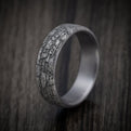 Tantalum Men's Ring with Stone Wall Texture Design