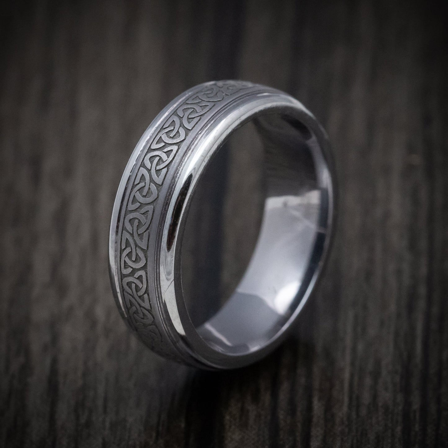 Tantalum Men's Ring with Celtic Love Knot Design