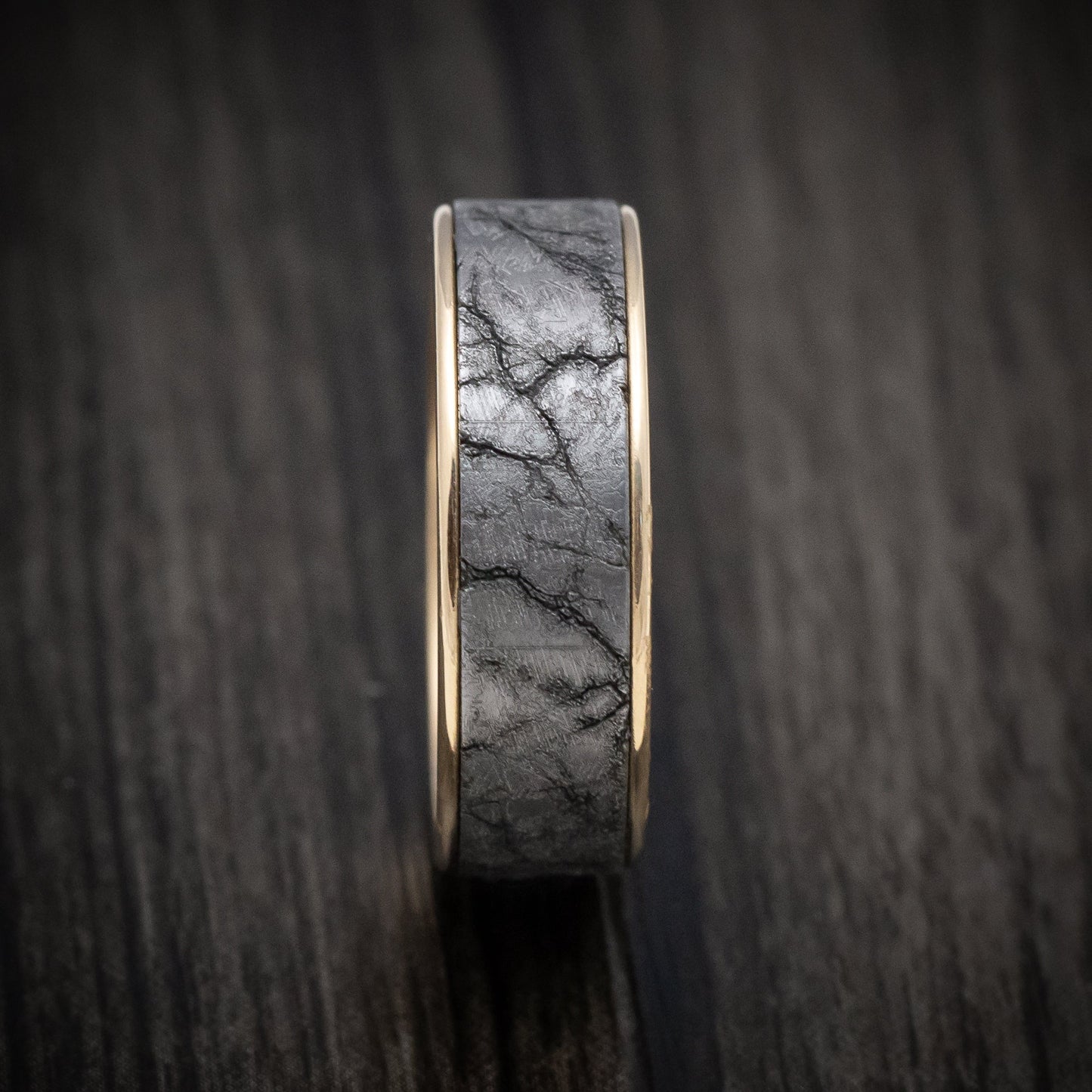 14K Gold and Tantalum Marble Texture Men's Ring