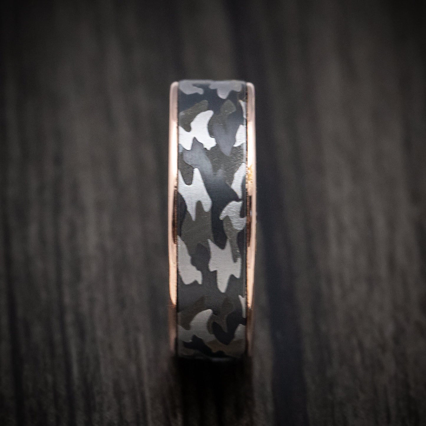 14K Gold and Tantalum Camo Design Men's Ring