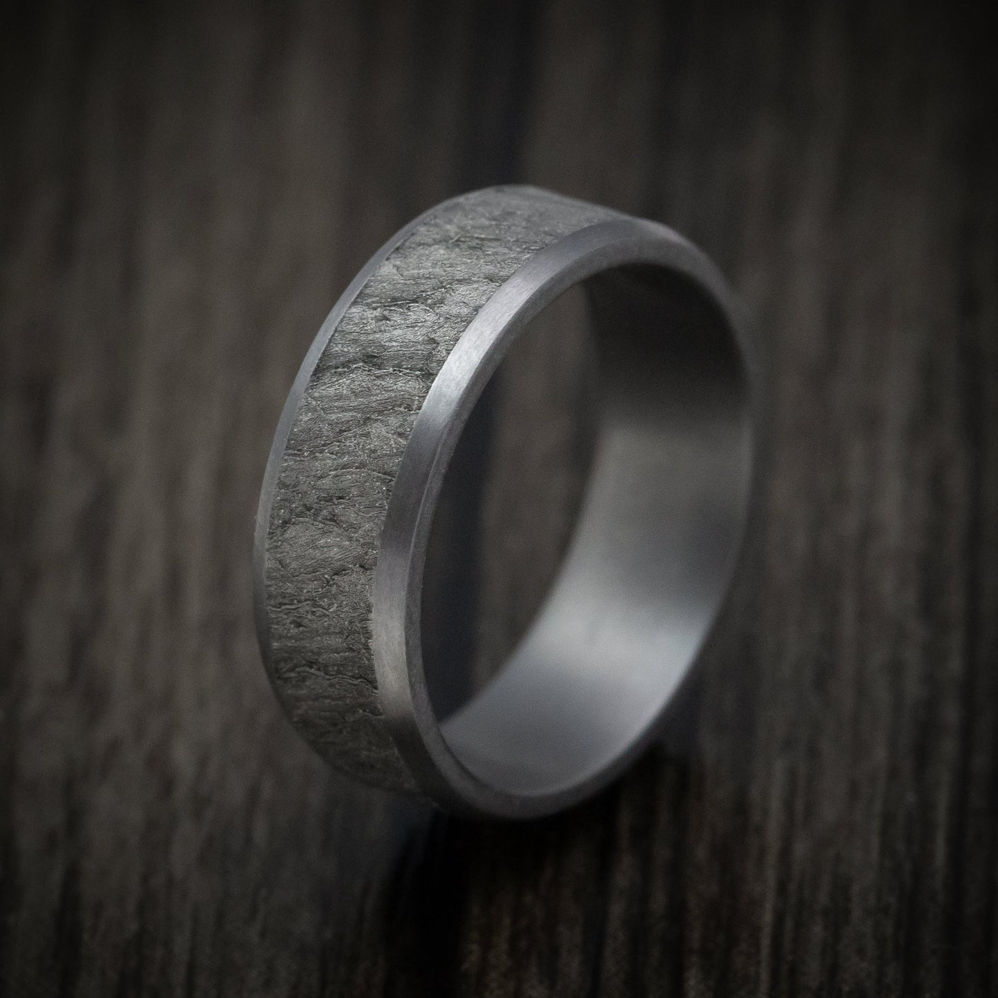 Tantalum Men's Ring with Lava Rock Finish Custom Made