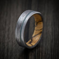 Tantalum and Cerakote Men's Ring with Wood Sleeve Custom Made Band