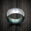 Tantalum and Black Mother of Pearl Sleeve Men's Ring Custom Made Band