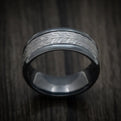 Black Titanium And Tire Tread Pattern Tantalum Custom Mens Ring