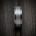 Black Titanium And Tire Tread Pattern Tantalum Custom Mens Ring