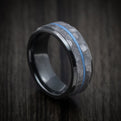 Black Zirconium Men's Ring with Tantalum and Cerakote Inlays Custom Made Band