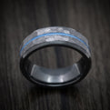 Black Zirconium Men's Ring with Tantalum and Cerakote Inlays Custom Made Band