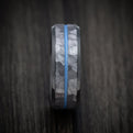 Black Zirconium Men's Ring with Tantalum and Cerakote Inlays Custom Made Band