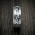 Tantalum Men's Ring with Black Mother of Pearl Inlay Custom Made Band