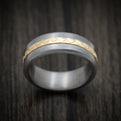 Tantalum and 14K Gold Weave Inlay Men's Ring Custom Made Band