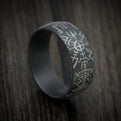 Darkened Tantalum Viking Compass Design Men's Ring Custom Made Band