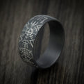 Darkened Tantalum Viking Compass Design Men's Ring Custom Made Band