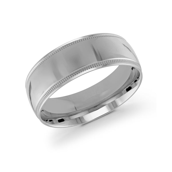 Malo White Gold Men's Wedding Band 8mm J-205-08WG