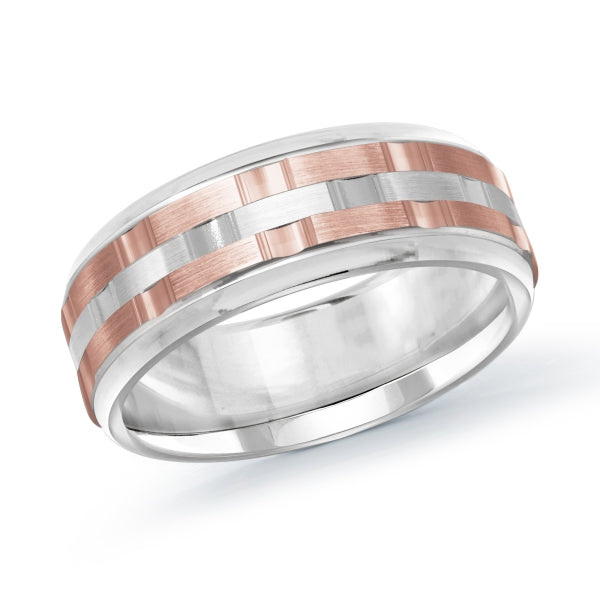 Malo Pink Gold Men's Wedding Band 8mm MRD-083-8P