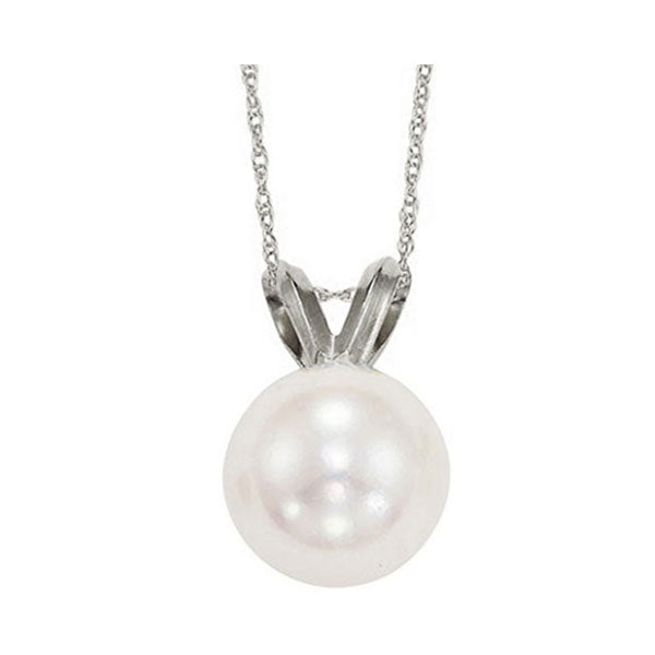 14Kt White Gold Pearl 1/2Ctw Pendant