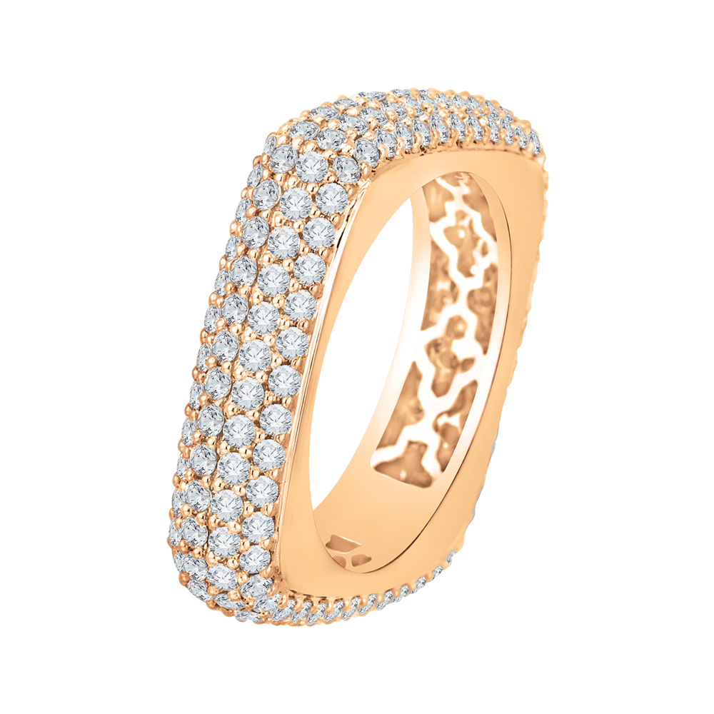 Round Diamond Fashion Band in 18K Rose Gold