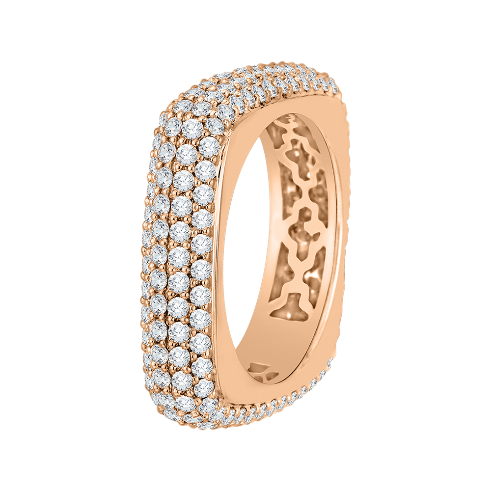 Round Diamond Fashion Band in 18K Rose Gold