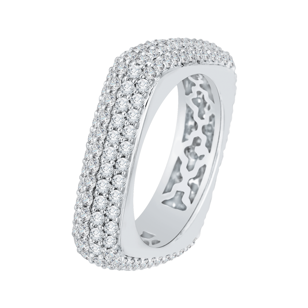 Round Diamond Fashion Band in 18K White Gold