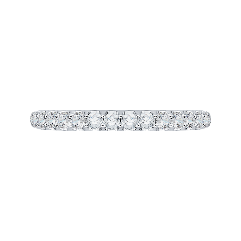 Round Diamond Wedding Band in 18K White Gold